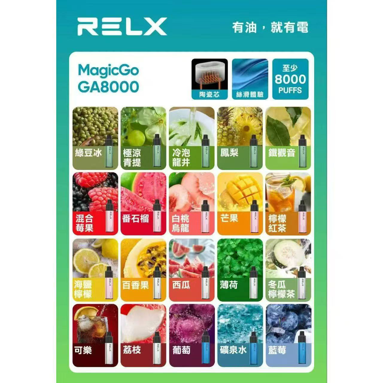 <p><strong>RELX 8000口<br />
拋棄式/一次性</strong></p>